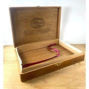 Vintage Padrón Wood Cigar Box With Gold Brass Hinges Craft Keepsakes